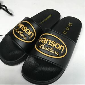 未使用 VANSON バンソン　サンダル　ロゴ　サイズ23-25cm ブラック　Mサイズ