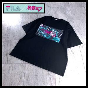 FILA 初音ミク 米山舞 コラボ アニメ Tシャツ ブラック L