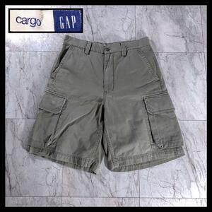 00s OLD GAP ワイド カーゴ ショーツ カーキ W30 2000年製