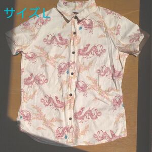 半袖シャツ　サイズＬ　 コットン100%　 総柄シャツ