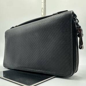 1〜【極美品】dunhill ダンヒル トラベルケース 2室 ラウンドファスナー オーガナイザー レザー ビジネス 長財布 ダブルファスナー メンズの画像1