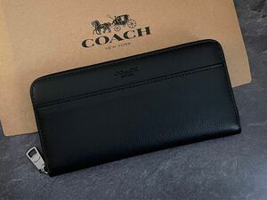 【新品】coach 財布 長財布 メンズ レディース ブラック コーチ