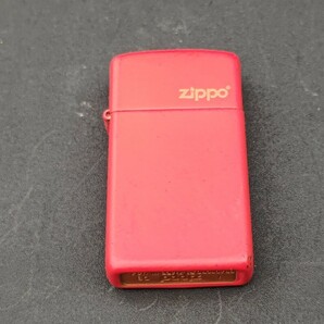 【２００８年製】Zippo ロゴ入り【レッド・赤・ジッポー・スリム】の画像2