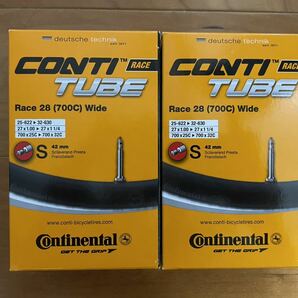 新品　Continental Race28 Wide インナーチューブ 700x25/32C　42mm 2個セット 送料無料