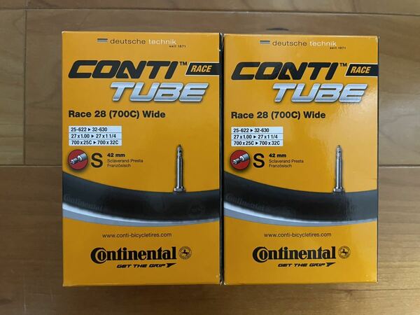 新品　Continental Race28 Wide インナーチューブ 700x25/32C　42mm 2個セット 送料無料