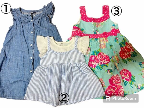 女の子　110 ワンピース　3点セット　夏服　baby gap 西松屋 ワンピース 花柄 キャミワンピース