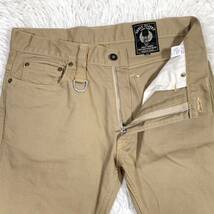 SKULL FLIGHT スカルフライト SS PANTS type2 レザーポケット ブーツカット ストレッチ パンツ ベージュ 31 バイカー_画像3