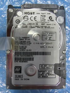 【中古】 HGST HTS545025A7E380 250GB/8MB 3930時間使用 管理番号:C185