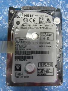 【中古】 HGST HTS545025A7E380 250GB/8MB 9799時間使用 管理番号:C195