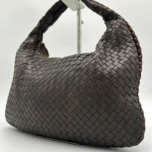 1円〜 BOTTEGA VENETA ボッテガヴェネタ ホーボー トートバッグ ショルダーバッグ イントレチャート レザー ダークブラウン イタリア製の画像1