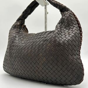 1円〜 BOTTEGA VENETA ボッテガヴェネタ ホーボー トートバッグ ショルダーバッグ イントレチャート レザー ダークブラウン イタリア製