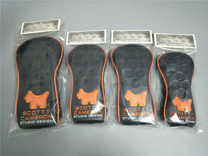 Scotty Cameron ★ Обложка для дерева ★ 1W 3W 5W UT 4 -Piece Set ★ Black X (Orange Dog)