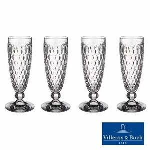 新品★Villeroy & Boch ビレロイ&ボッホ ボストン シャンパングラス 4個セット クリア 150ml★Boston Champagne Flute