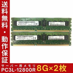 [8G × 2 Disc Set] Низкое напряжение версии M PC3L-12800R 1R × 4 Зарегистрированный ECC. Зарегистрированный используемый сервер памяти DDR3 Гарантия работы операции [бесплатная доставка]