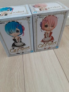 美品 フィギュア Re:ゼロから始める異世界生活 Q -posket ラム レム 2点セット バンプレスト 正規品