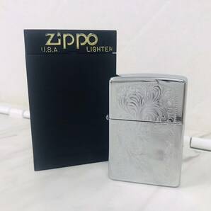 G5205 ZIPPO ジッポ ライター シルバー ベネチアン 花柄 着火未確認の画像1