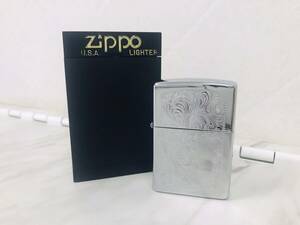 G5205 ZIPPO ジッポ ライター シルバー ベネチアン 花柄 着火未確認