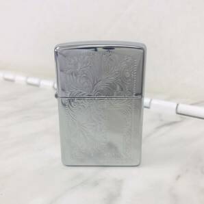 G5205 ZIPPO ジッポ ライター シルバー ベネチアン 花柄 着火未確認の画像2