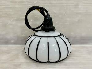  Showa Retro electro- . electro- umbrella . white color hanging lowering glass shade lamp antique lighting 