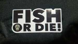 ★ステッカー★FISH OR DIE フィッシング スカル Size 縦約3.5㎝×横約7.5㎝ 新品未使用品 普通郵便送料84円 バス釣り タックルボックス