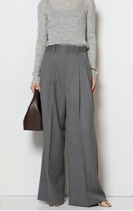 MUSE de Deuxieme Classe　Col Pierrot　コルピエロ　WOOL GABARDINE TUCK　パンツ 　グレー　サイズ36(未使用・タグ付)