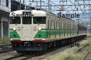 【鉄道写真】しなの鉄道 115系 S7編成　初代長野色　＠長野～北長野　L版　(商品番号信14)