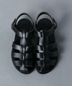 Z1073 DUCKFEET Duck feet g LUKA sandals 37 black Ringkobing Lynn ke bin g leather Raver sole back strap button 