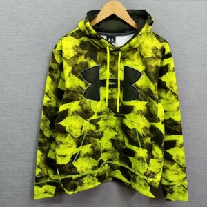 D86 UNDER ARMOUR Under Armor pull over Parker f-ti- total pattern reverse side nappy sport . hand men's neon yellow black SM