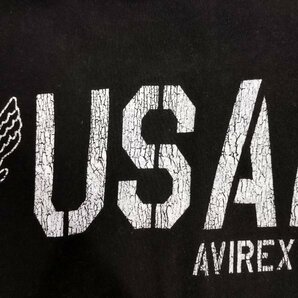 D96 AVIREX アヴィレックス 半袖 Tシャツ M ブラック USAF ロゴ プリント アメカジ クルーネック プルオーバー アメリカ空軍 ミリタリーの画像9
