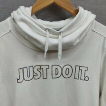 D169 NIKE ナイキ スウェット パーカー XL ホワイト メタリック フリース ファンネル 921766 JUST DO IT プリント フーディー スポーツ_画像4