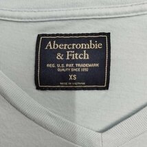 D233 Abercrombie & Fitch アバクロンビー＆フィッチ A＆F Tシャツ 半袖 カットソー Vネック ワンポイント 刺繍 メンズ ライトブルー XS_画像7