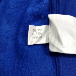 D255 adidas アディダス プルオーバー パーカー フーディー 裏起毛 スウェット ワンポイント ロゴ 刺 メンズ ブルー 4XO 大きいサイズの画像9
