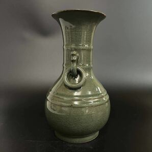 中国 古美術 花瓶 龍泉窯 青磁 古玩 唐物 花器 中国美術 高さ 24.5cmの画像2