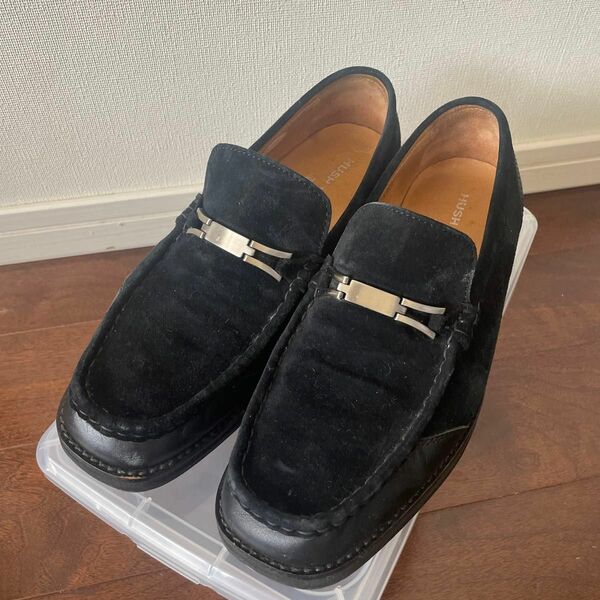 【中古】hush puppies ブラック メンズシューズ