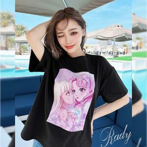 Rady レディー ゆめかわ かわいこかちゃんTシャツ ブラック