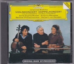 ★CD DG ブラームス:ヴァイオリン協奏曲.他 *アンネ＝ゾフィー・ムター(Anne-Sophie Mutter).カラヤン.メネセス.BPO