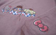 ペコ×サンリオコラボ！☆キティ&ペコちゃん&プリンちゃんミルキーと一緒お袖リボン刺繍のピンク色半袖Tシャツ(o^―^o)大きいサイズ３Ｌ☆_画像6