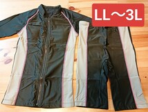 新品　シェイプスイムウェア フィットネス水着　LL-3L　グレーライン_画像3