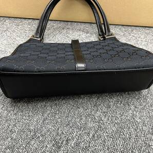 602.◎1円スタート◎GUCCI グッチ ハンドバッグ GGキャンバス ジャッキーライン 0021068 黒 ブラック レディース 保存袋有 【115732】の画像6