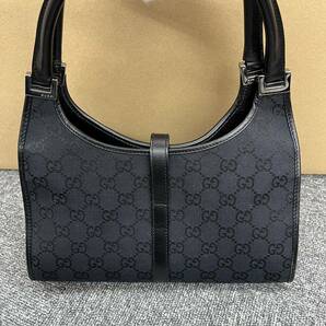 602.◎1円スタート◎GUCCI グッチ ハンドバッグ GGキャンバス ジャッキーライン 0021068 黒 ブラック レディース 保存袋有 【115732】の画像3