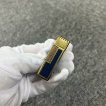 【117767】S.T Dupont デュポン ガスライター 都彭 ゴールド× ネイビー ショート 喫煙具 高級ライター 着火未確認 _画像2