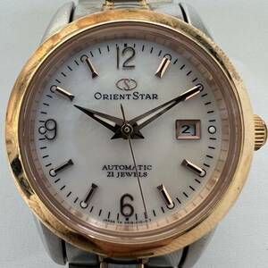 *1 иен старт *ORIENT STAR Orient Star Date 21 камень женские наручные часы NR1B-P0-B самозаводящиеся часы работа ракушка циферблат ремень оригинальный б/у товар 