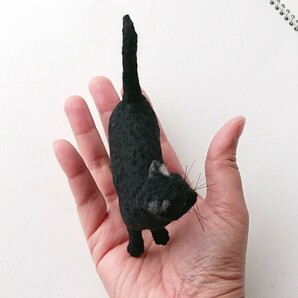 羊毛フェルト猫 黒猫 ハンドメイドの画像4