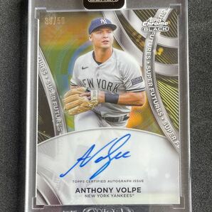 【激レア】mlb topps chrome black 2024 auto anthony volpe 50枚限定 ゴールドリフラクター 直筆サインカードの画像1