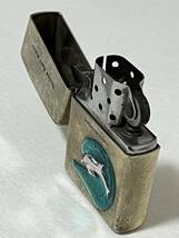 〇N324 Zippo ジッポー ライター Ocean Surf Rider Bottlenose Dolphin イルカ 火花確認_画像4