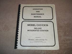 Signal One signal one CX7 operation * maintenance manual free shipping 