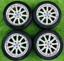 ★ワーク シュバート SW4★18インチタイヤホイールセット18X7.5J+48 114.3 ホワイト/ポリッシュ4本 深リムWORK SCHWERT 2019年製 225/45R18_画像2