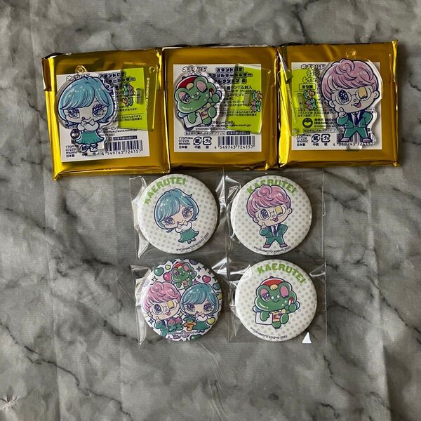 蛙亭 スタンド付きアクリルキーホルダーコレクションB キャラバッジコレクションB よしもと芸人 アニメイト セット