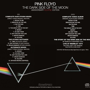 PINK FLOYD / THE DARK SIDE OF THE MOON - ANNIVERSARY ECLIPSE EDITION (1CD+1DVD) +BONUS BLURAY DISCの画像3