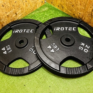 iROTEC バーベルプレートセット 20Kg×2/計40Kg 穴径28mm 筋トレ 「T17555」の画像2